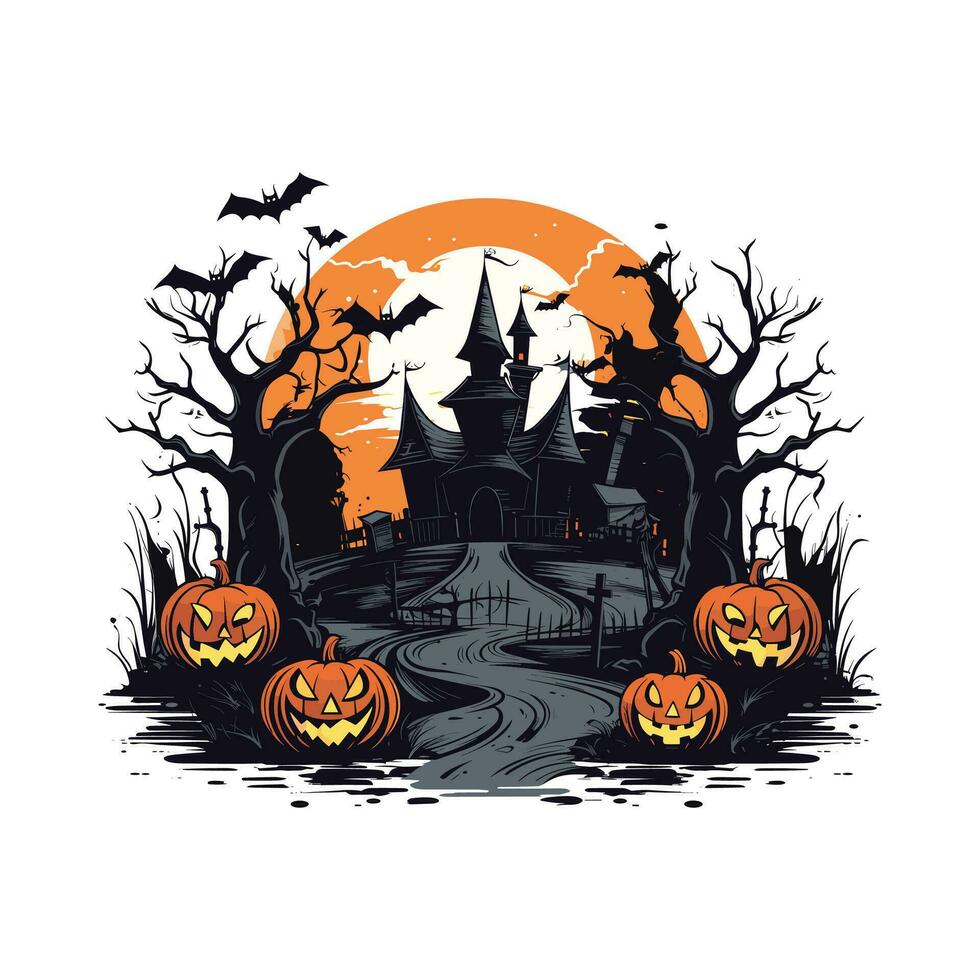 Lycklig halloween pumpor vektor t-shirt design.