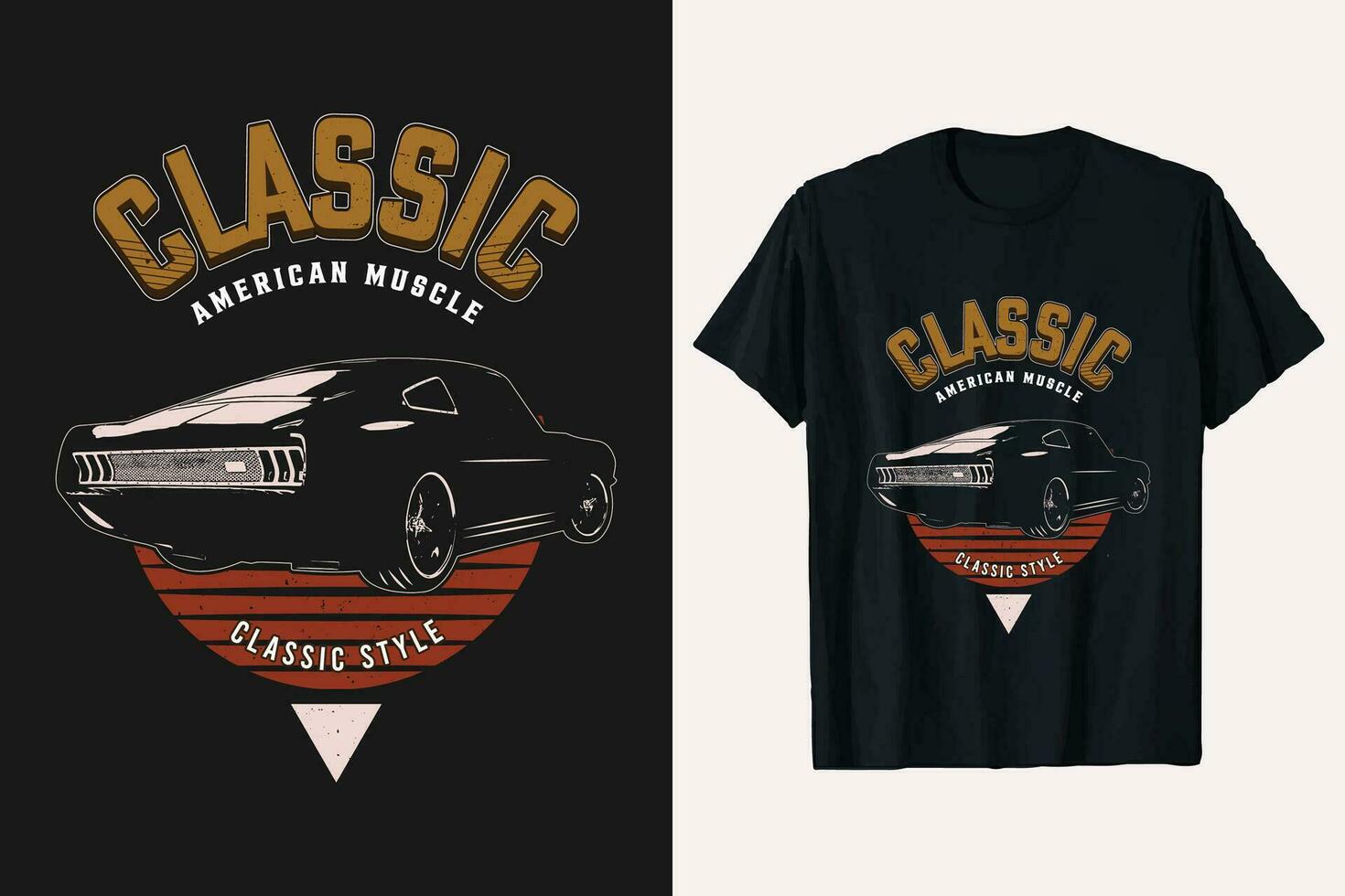 klassisch amerikanisch Muskel klassisch Stil Auto Vektor Grafik T-Shirt Design. Jahrgang Muskel Auto t Hemd Design.