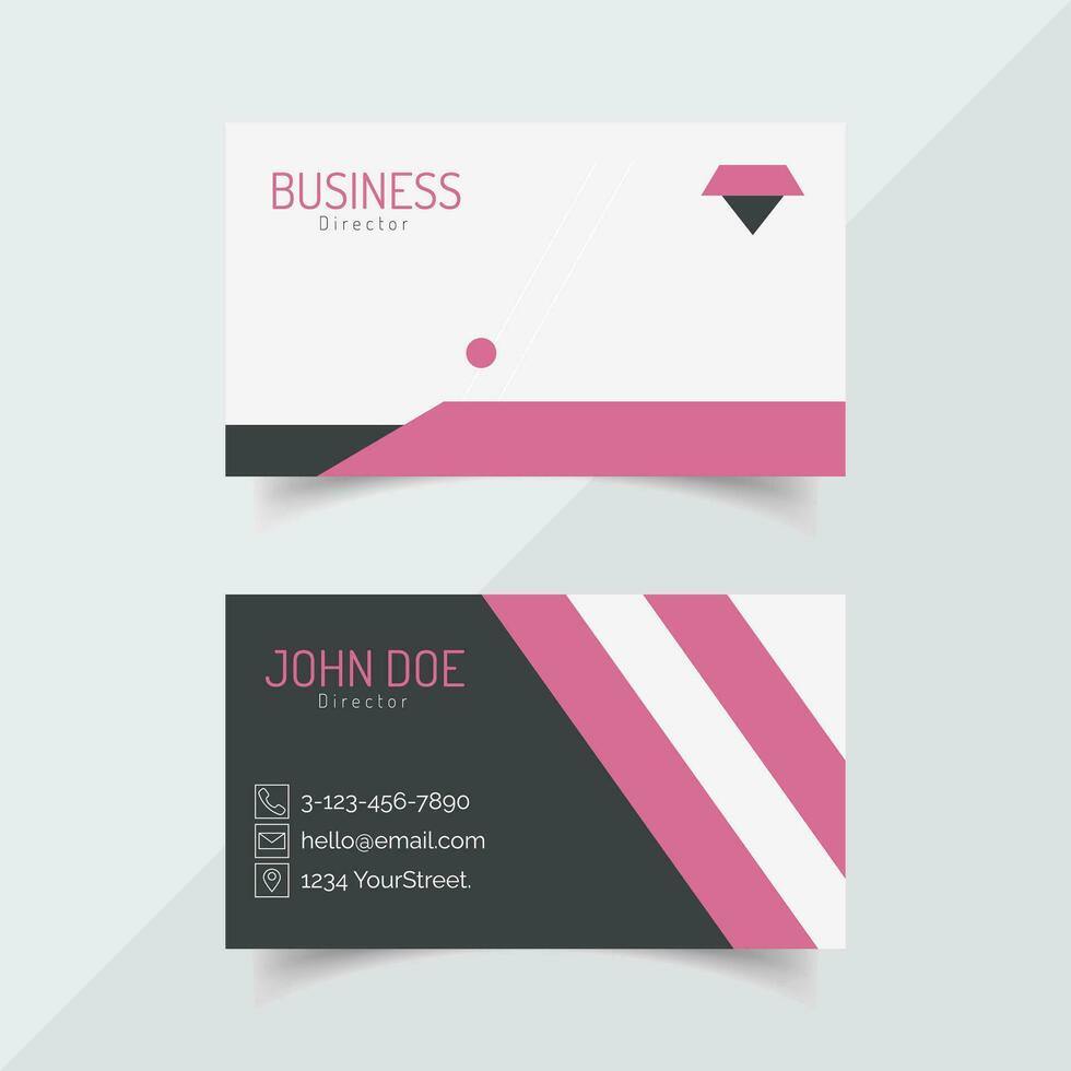 rosa företag kort. kreativ rosa Färg företag kort design mall. vektor