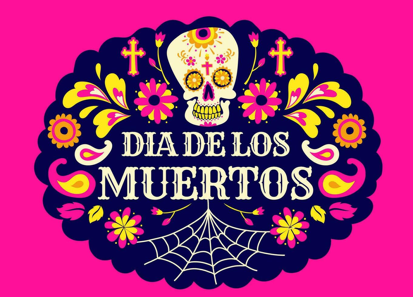 dia de los Muertos Feier Gruß Karte Design vektor