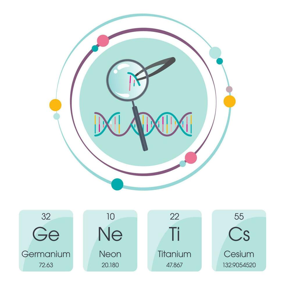 genetik dna biokemi vektor illustration grafisk ikon