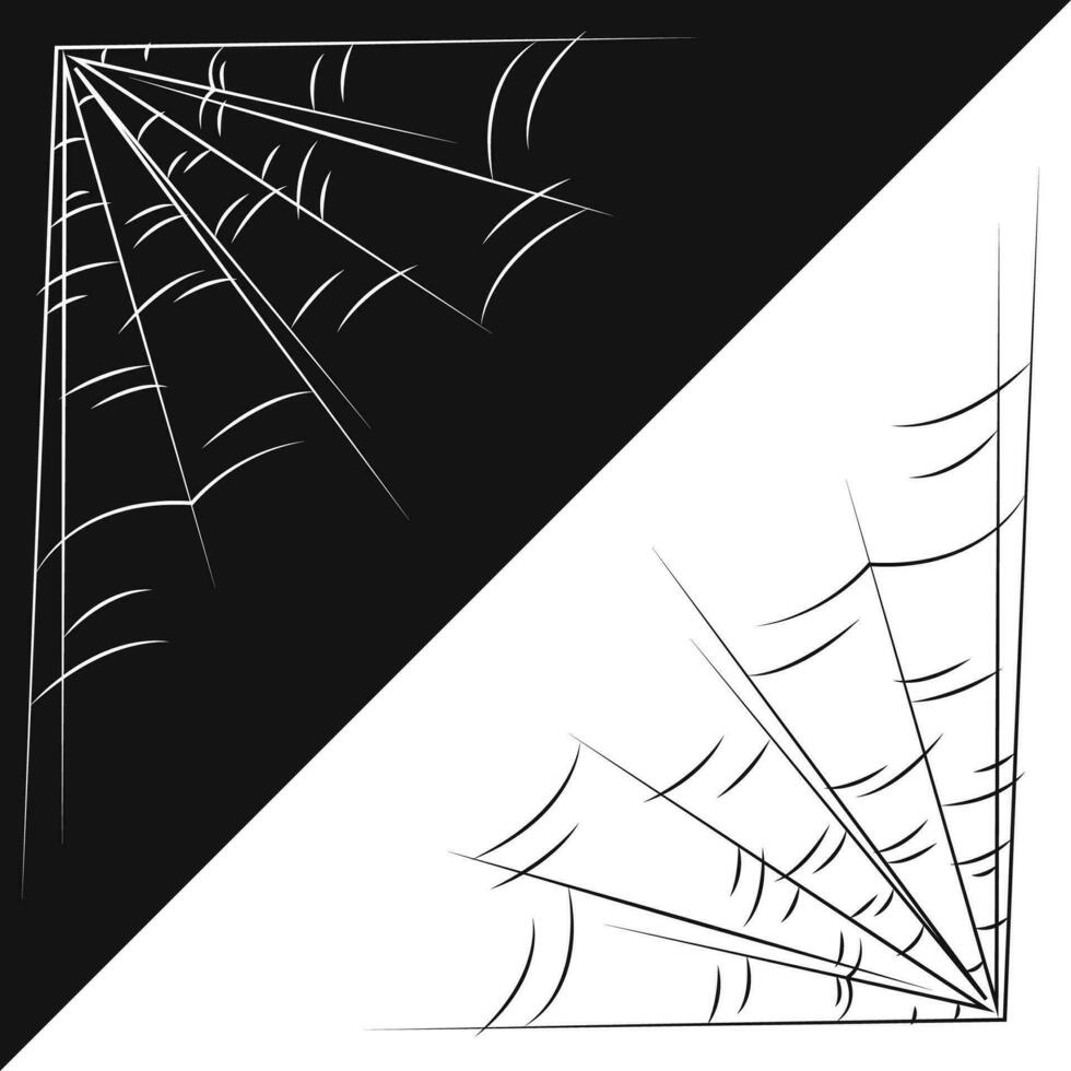 klein einstellen mit zwei Spinne Netz wie ein Symbol von Halloween. schwarz und Weiß Gekritzel Vektor Illustration.