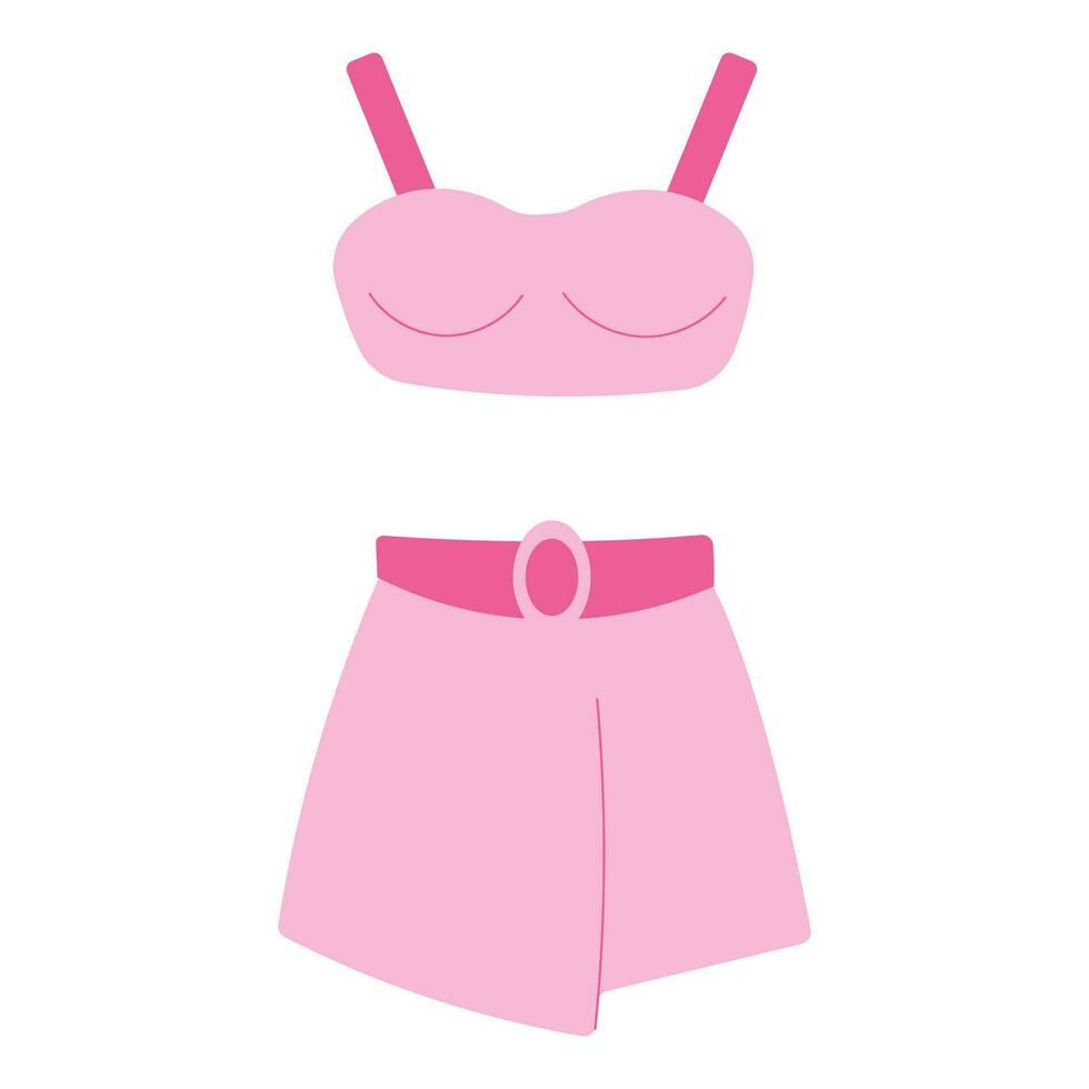 kostym klänning topp Kläder rosa docka flicka vektor