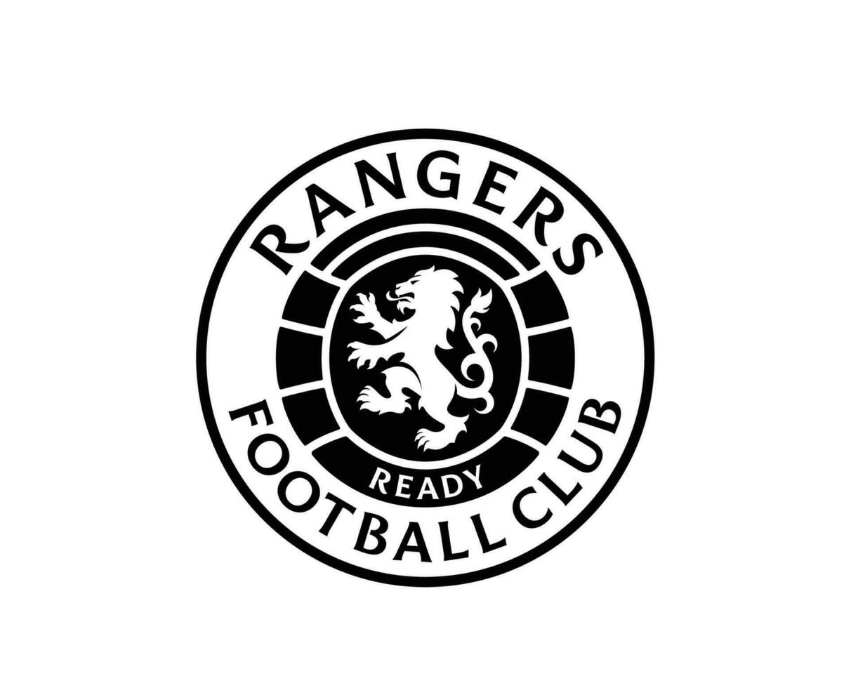 glasgow rangers klubb logotyp symbol svart skottland liga fotboll abstrakt design vektor illustration