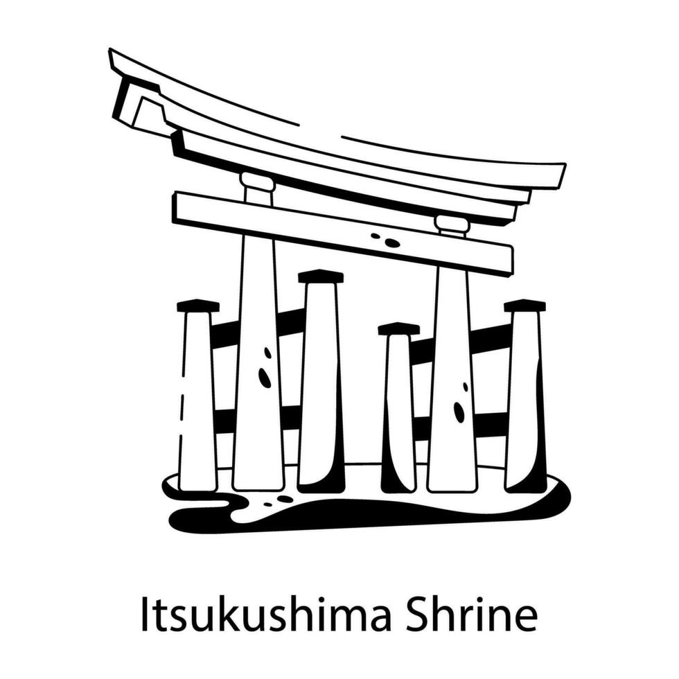 trendiger Itsukushima-Schrein vektor