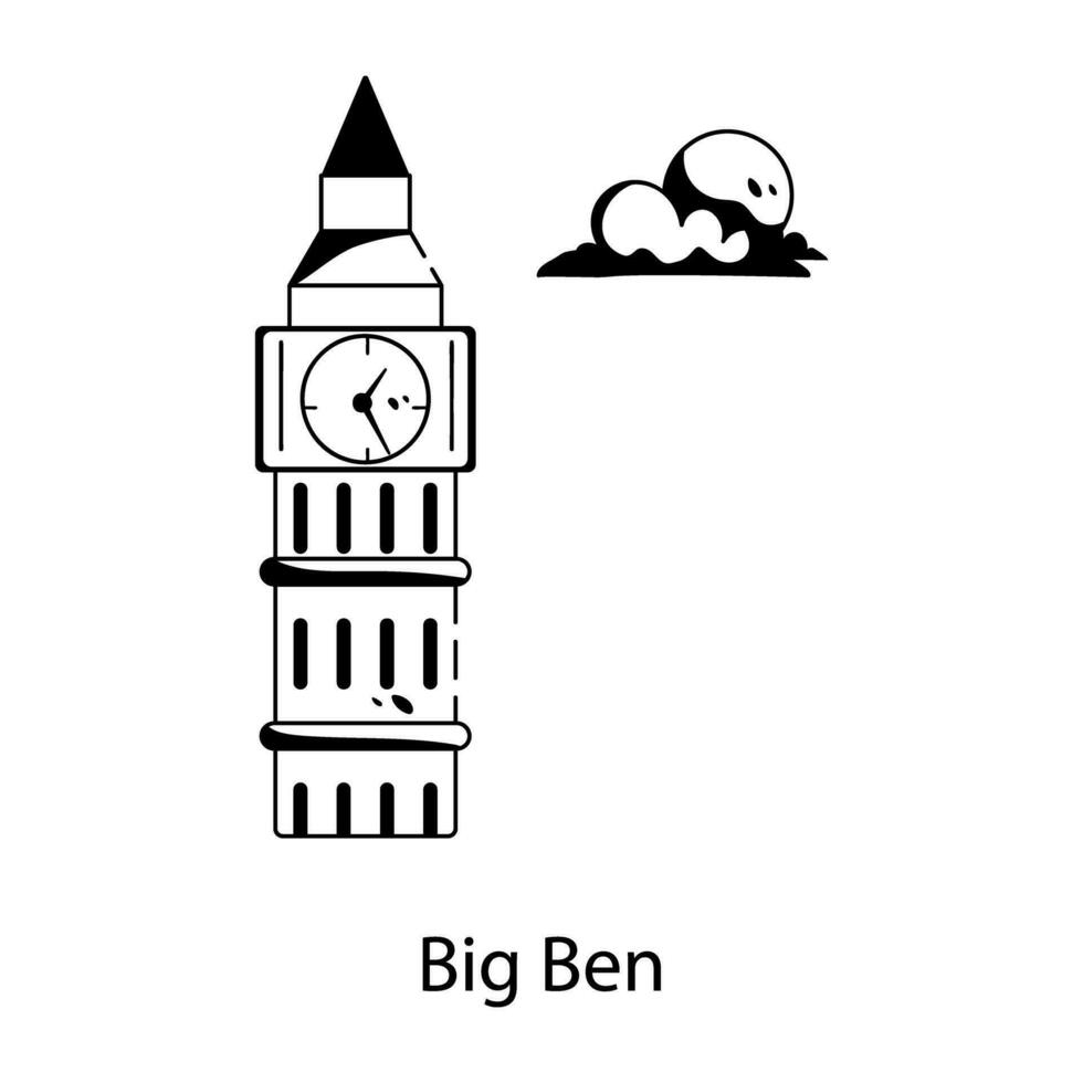 trendy big ben vektor