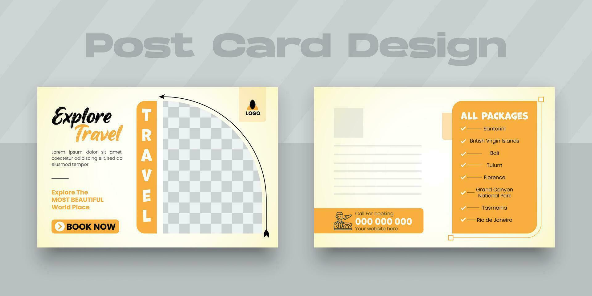 kreativ modern Reise Postkarte Design Vorlage vektor