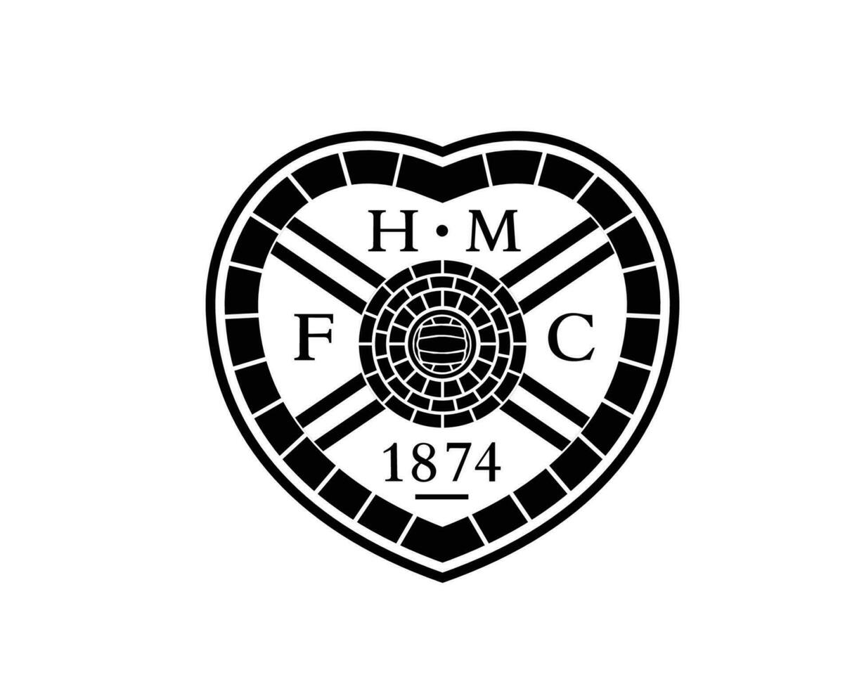 Herz von Midlothianer fc Verein Logo Symbol schwarz Schottland Liga Fußball abstrakt Design Vektor Illustration