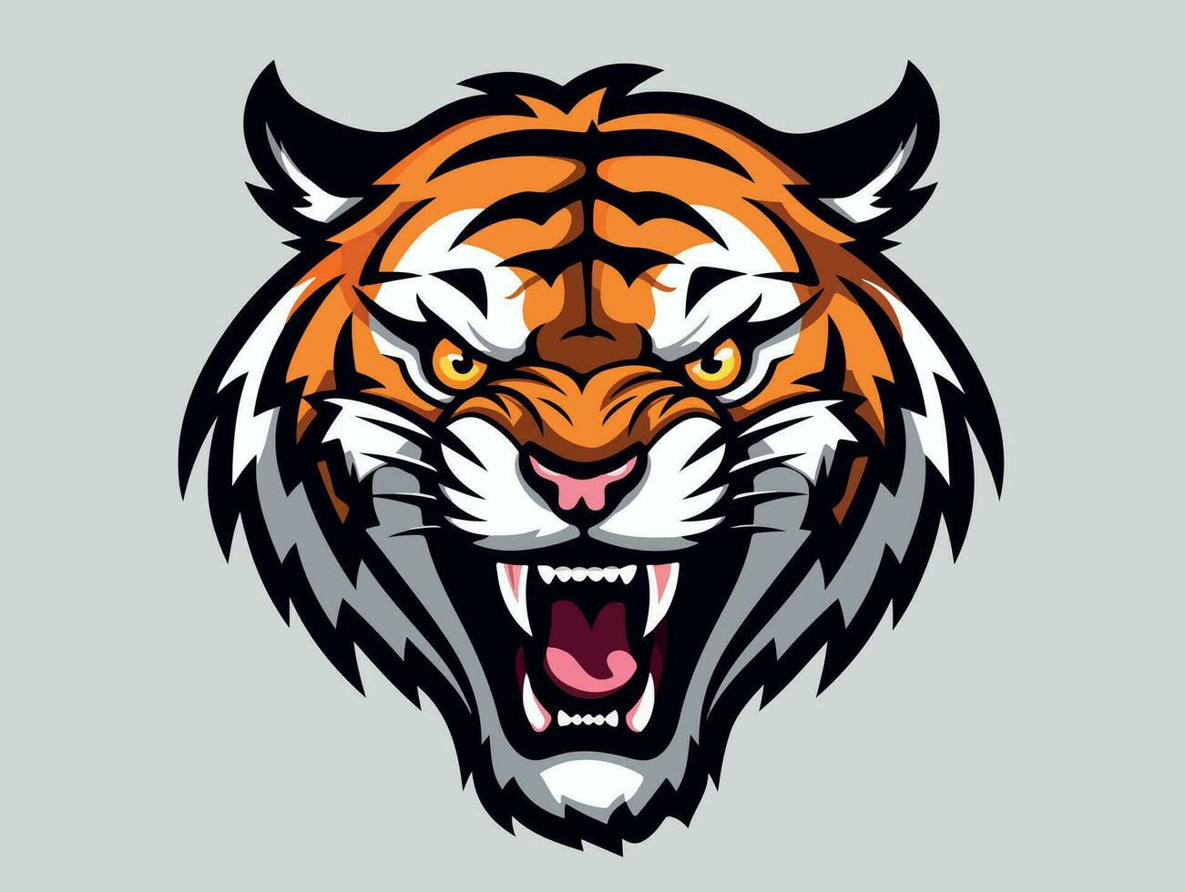 wütend Tiger Esport Logo Vektor Illustration mit isoliert Hintergrund