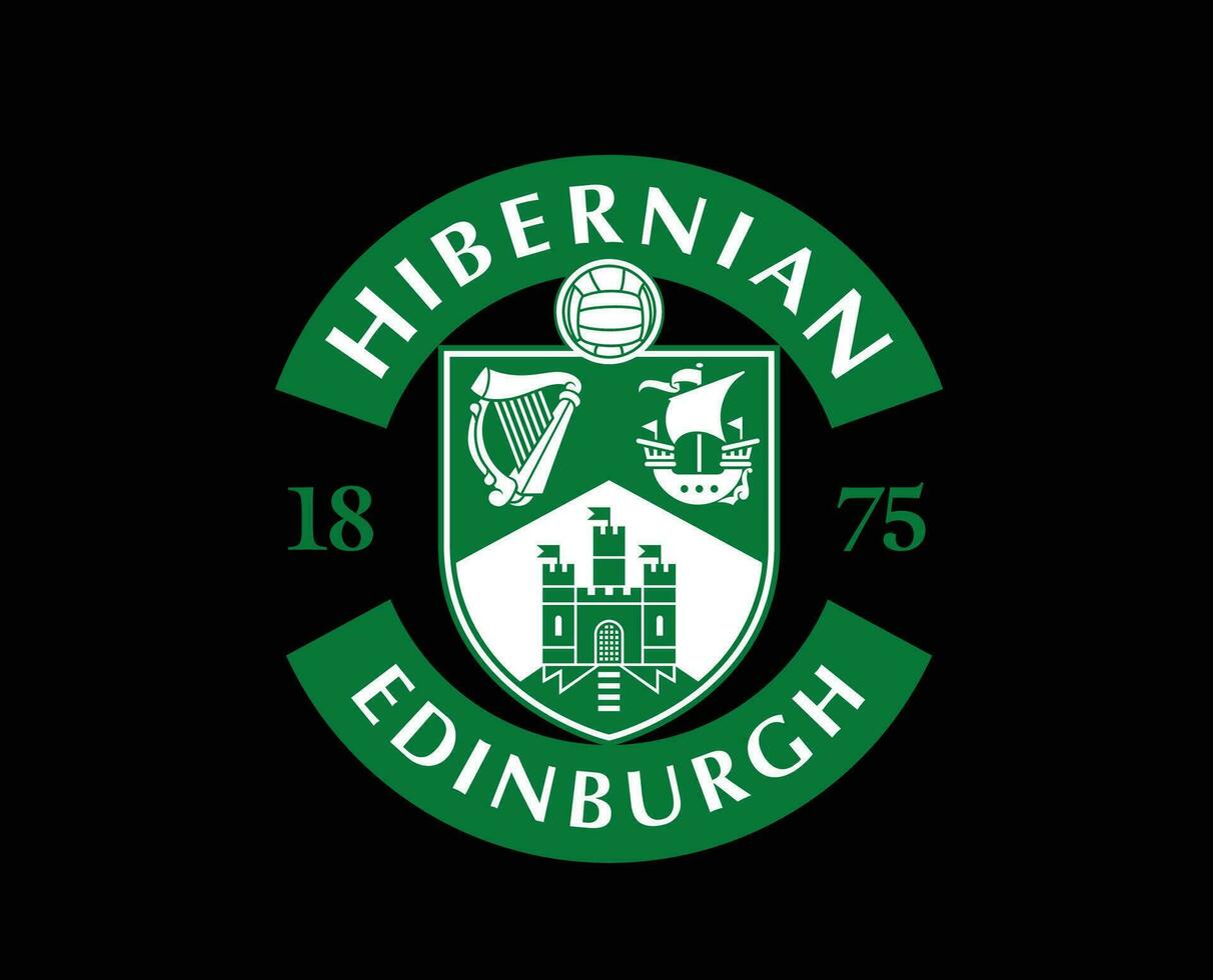 hibernian fc klubb logotyp symbol skottland liga fotboll abstrakt design vektor illustration med svart bakgrund