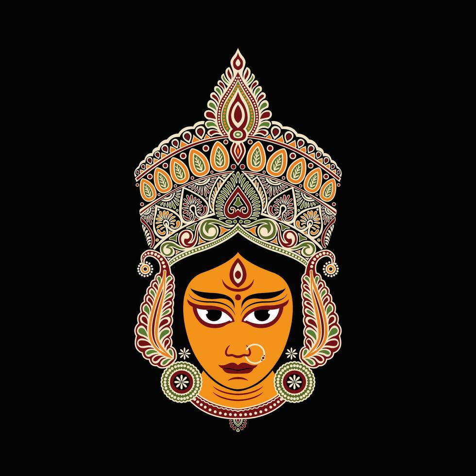 indisch Batik Frau Kopf Symbol Vektor Bild Illustration