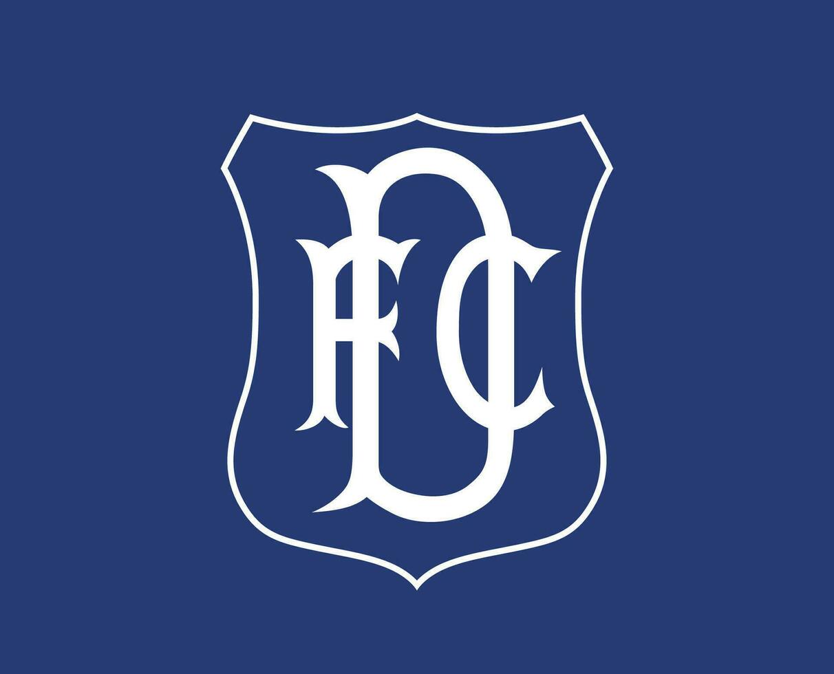 Dundee fc Logo Verein Symbol Weiß Schottland Liga Fußball abstrakt Design Vektor Illustration mit Blau Hintergrund