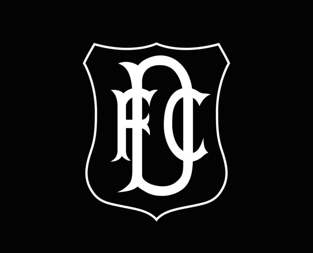 Dundee fc Logo Verein Symbol Weiß Schottland Liga Fußball abstrakt Design Vektor Illustration mit schwarz Hintergrund