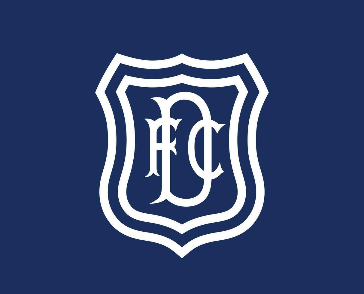 dundee fc symbol klubb logotyp vit skottland liga fotboll abstrakt design vektor illustration med blå bakgrund