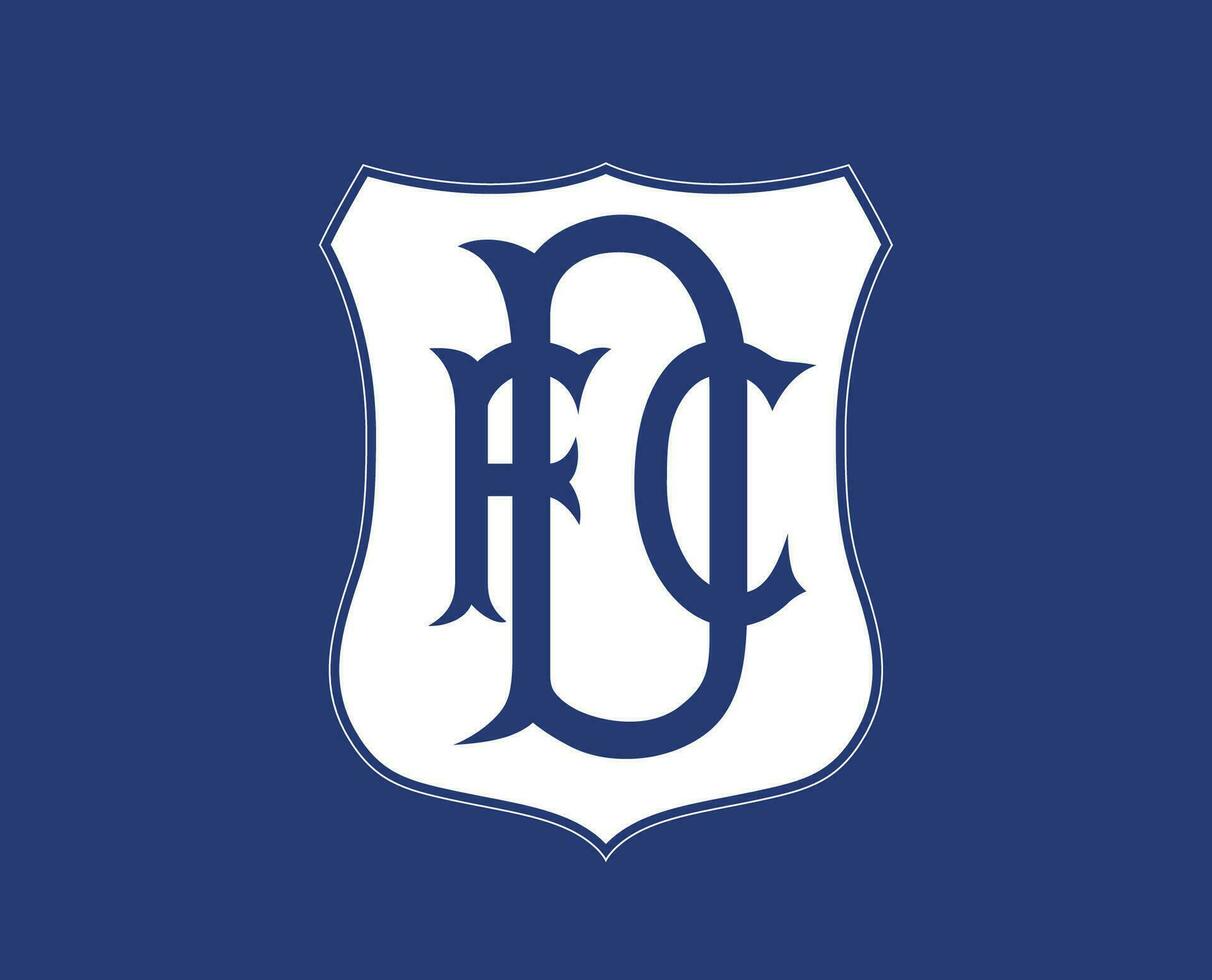 dundee fc logotyp symbol klubb skottland liga fotboll abstrakt design vektor illustration med blå bakgrund