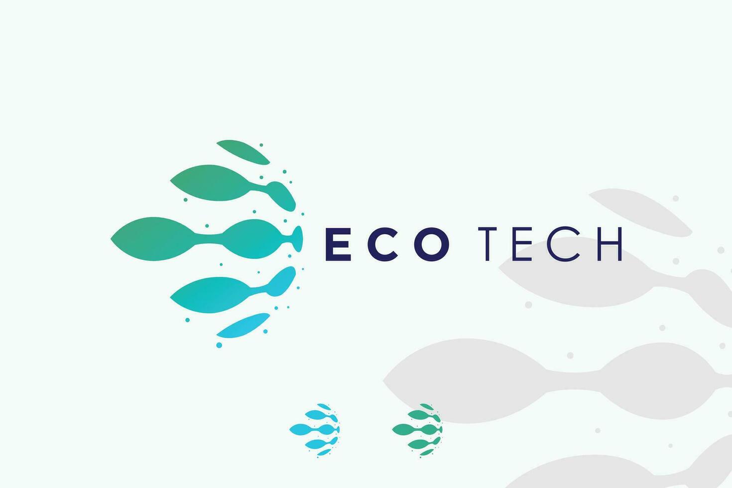 global tech logotyp design med eco teknologi begrepp vektor