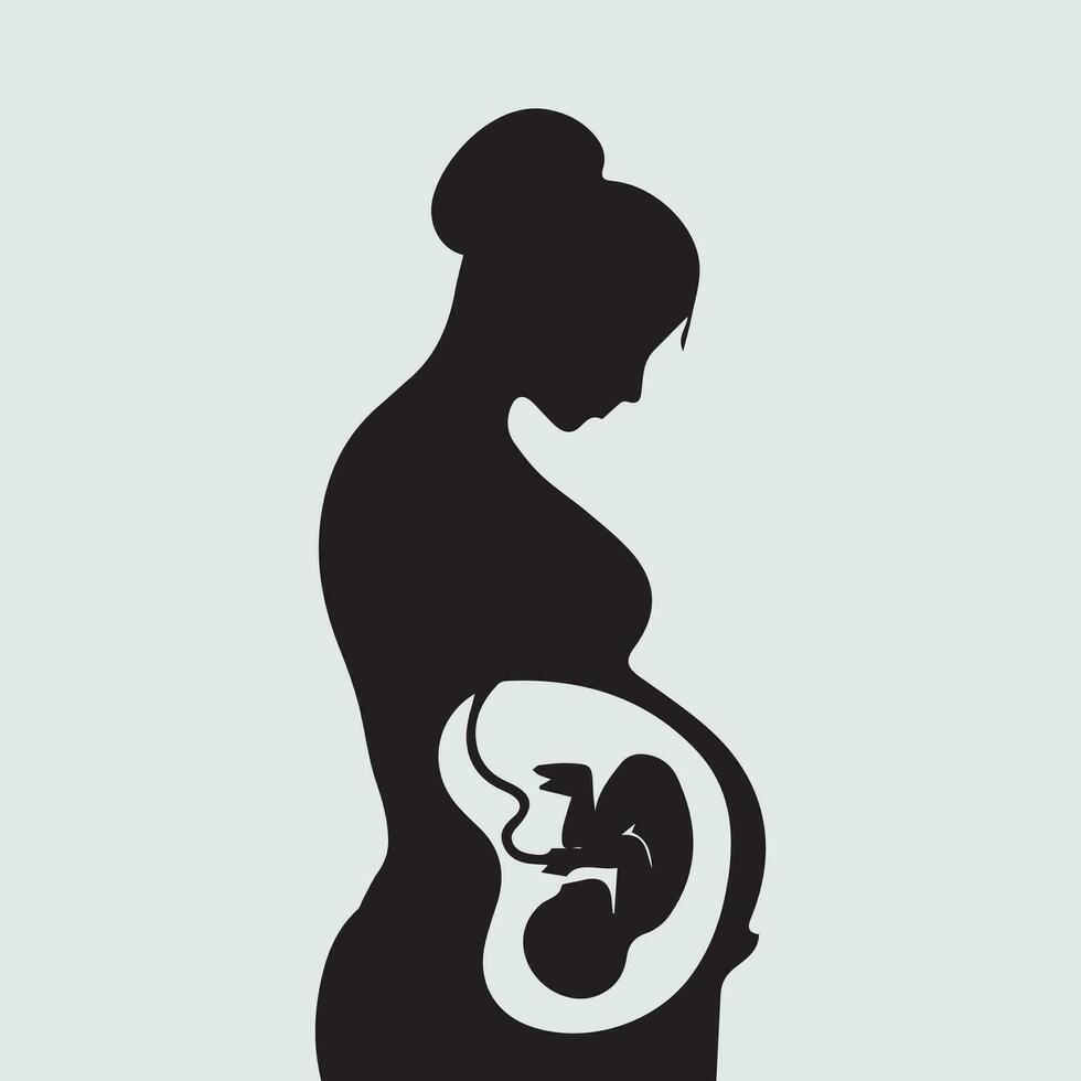 gravid kvinna siluett vektor