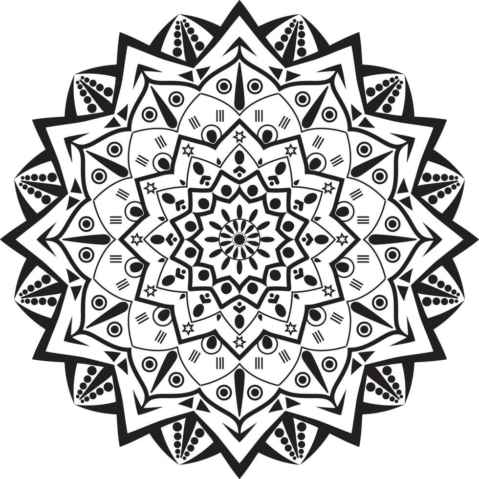 schwarzes Mandala für Design, Mandala-Kreismuster-Design vektor