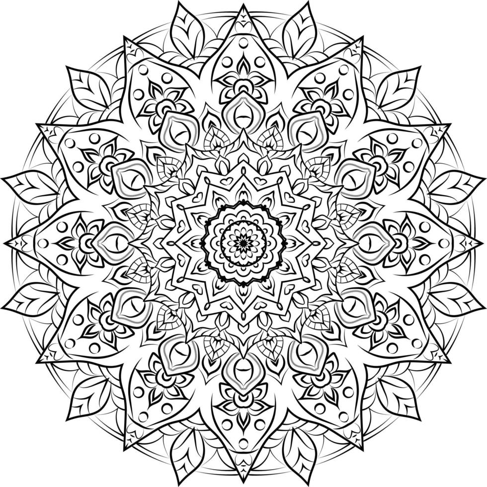 schwarzes Mandala für Design, Mandala-Kreismuster-Design vektor