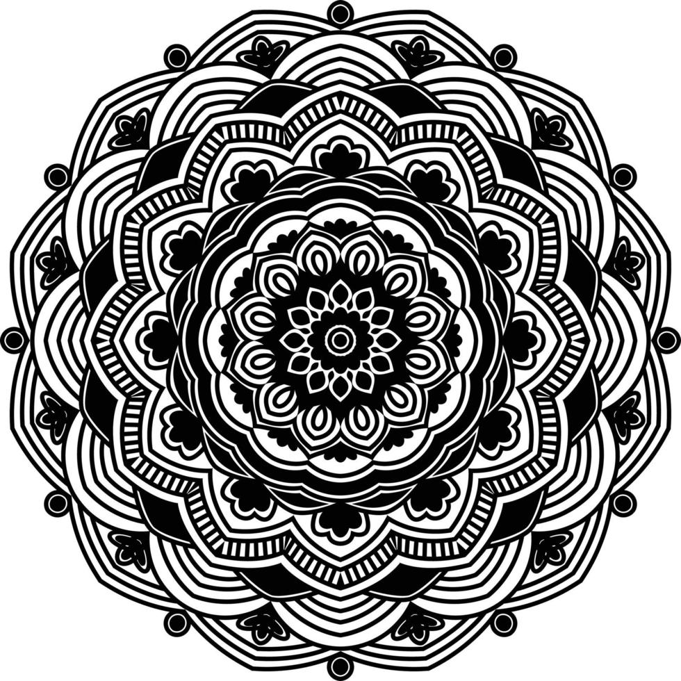 schwarzes Mandala für Design, Mandala-Kreismuster-Design vektor