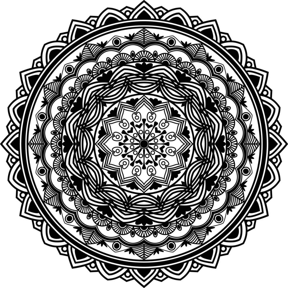 svart mandala för design, mandala cirkulär mönster design vektor