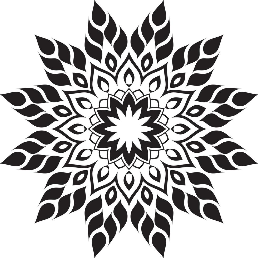 schwarzes Mandala für Design, Mandala-Kreismuster-Design vektor