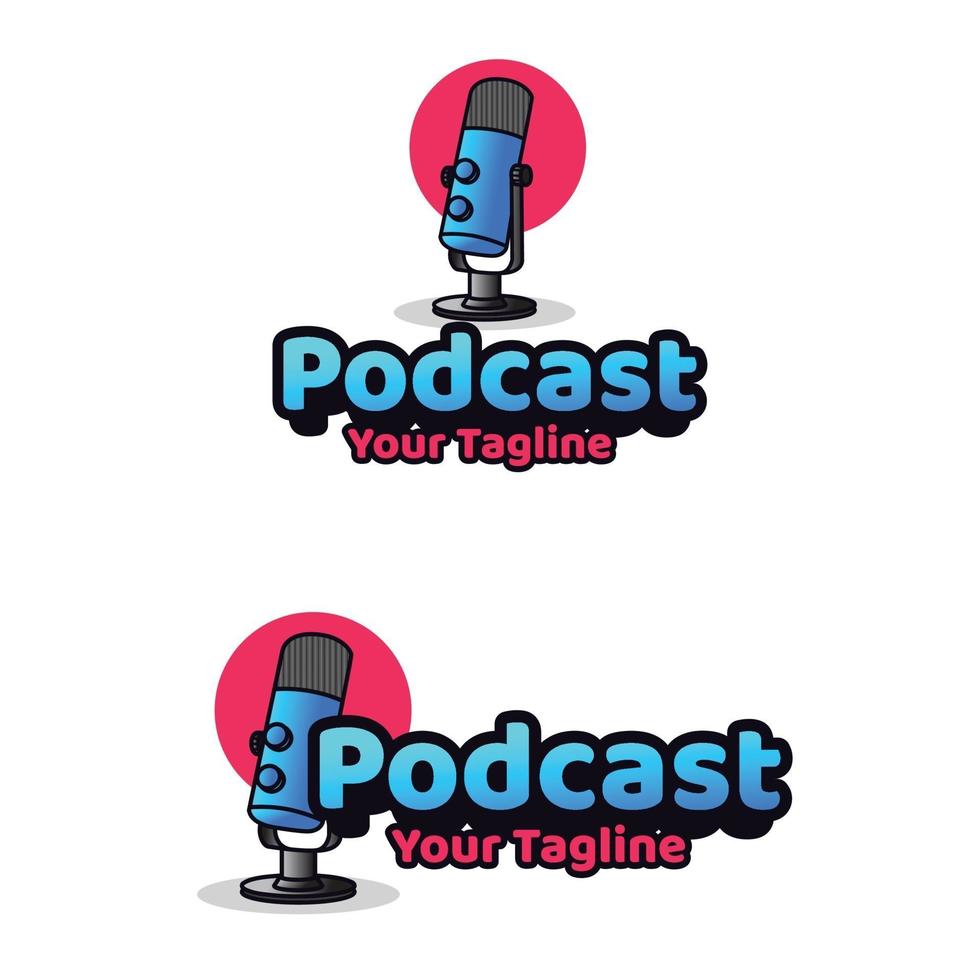 Podcast Talk Charakter Maskottchen für Aufkleber oder Emblem vektor