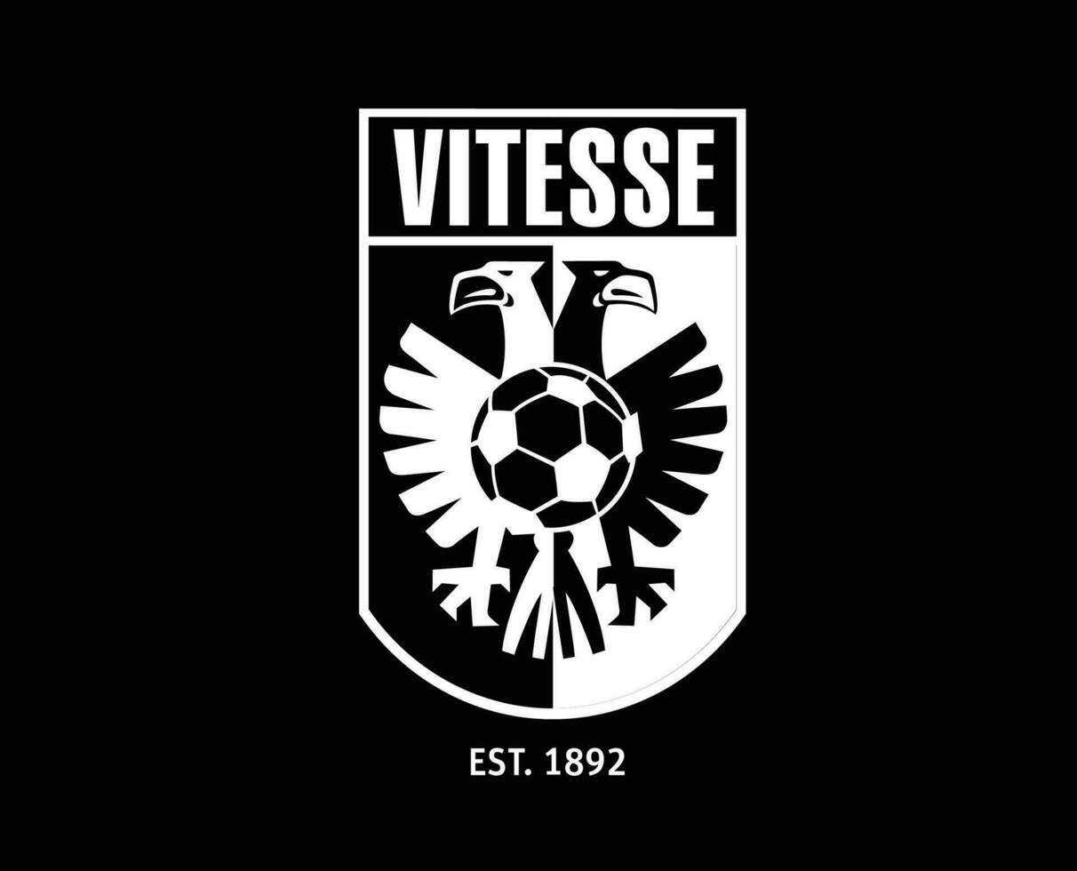 vitesse Arnheim Verein Logo Symbol Weiß Niederlande Eredivisie Liga Fußball abstrakt Design Vektor Illustration mit schwarz Hintergrund