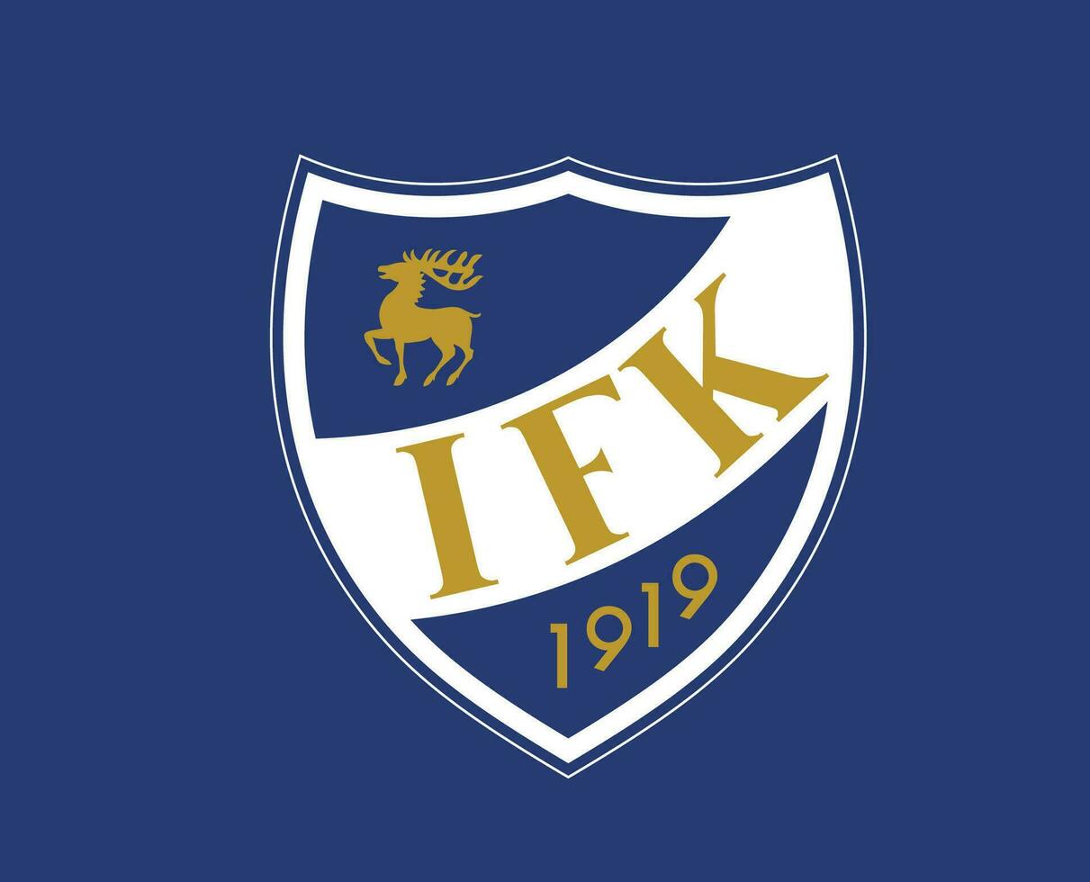 ifk mariehamn klubb logotyp symbol finland liga fotboll abstrakt design vektor illustration med blå bakgrund