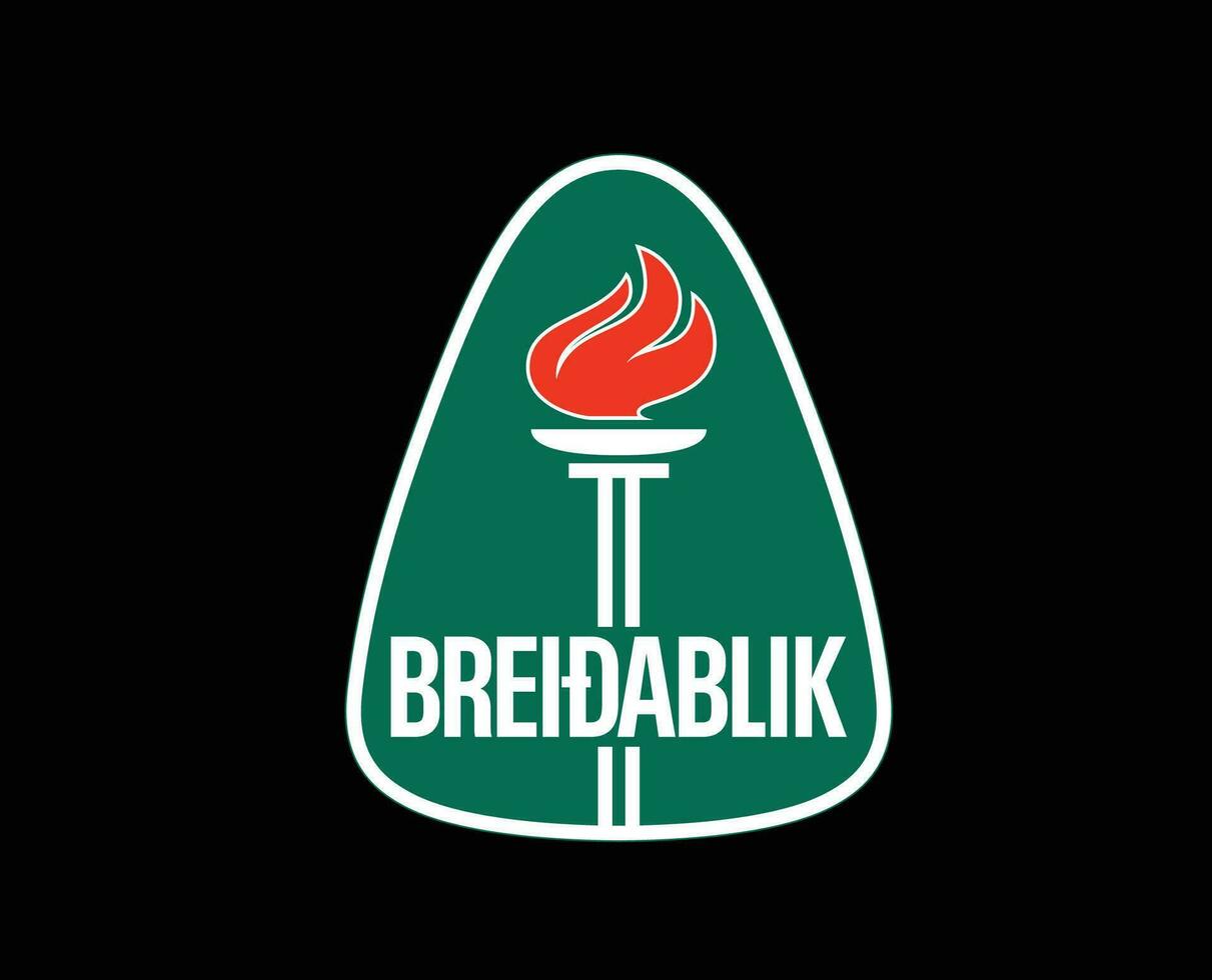 breidablik kopavogur klubb logotyp symbol island liga fotboll abstrakt design vektor illustration med svart bakgrund