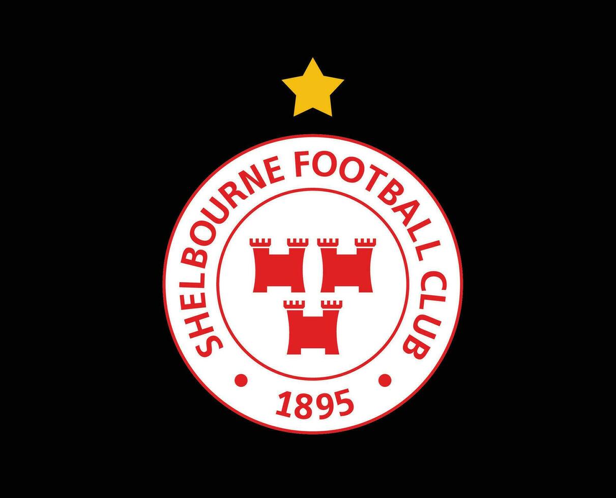 shelbourne klubb logotyp symbol irland liga fotboll abstrakt design vektor illustration med svart bakgrund