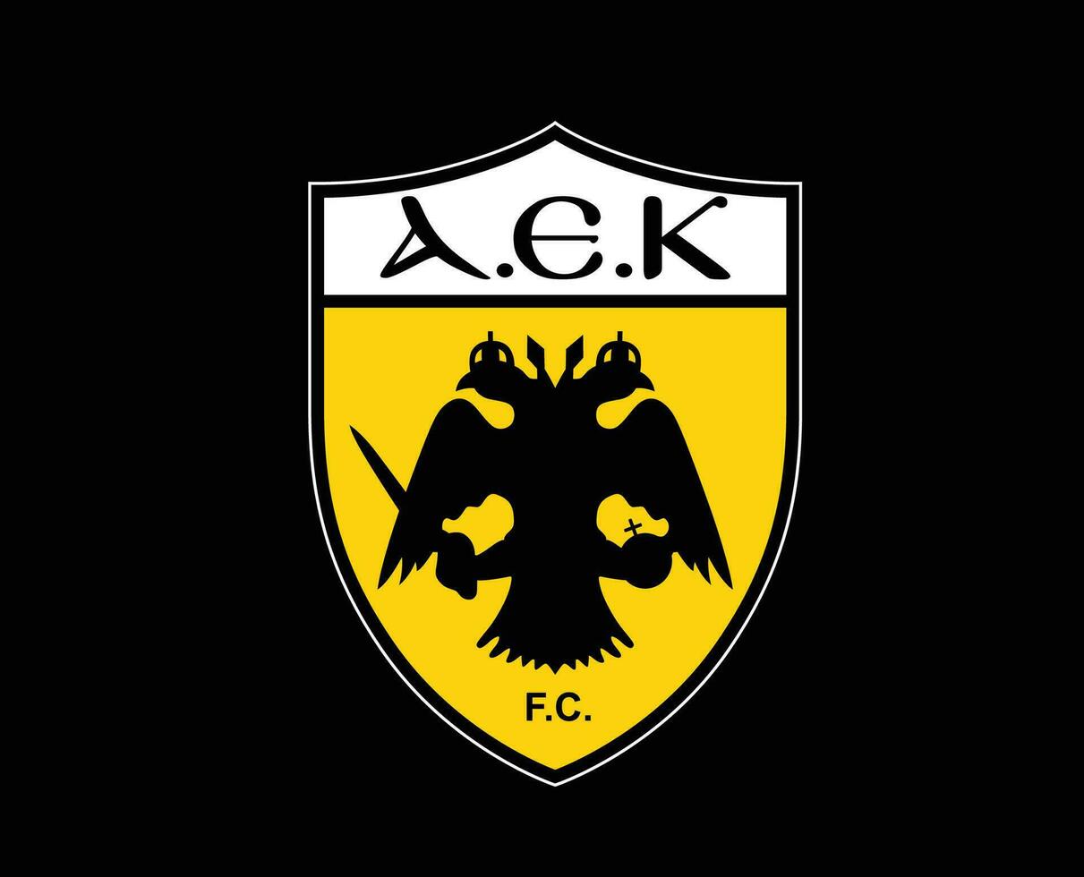 aek aten klubb logotyp symbol grekland liga fotboll abstrakt design vektor illustration med svart bakgrund