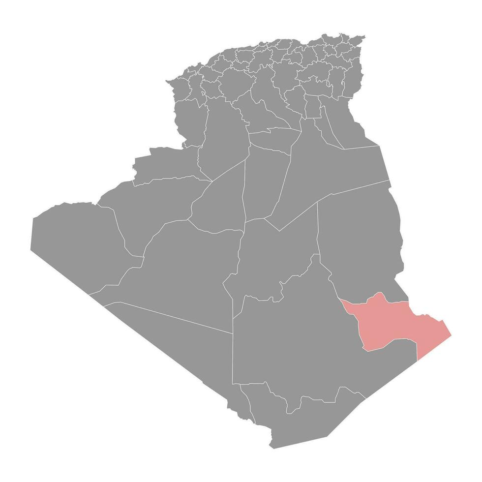 djanet Provinz Karte, administrative Aufteilung von Algerien. vektor