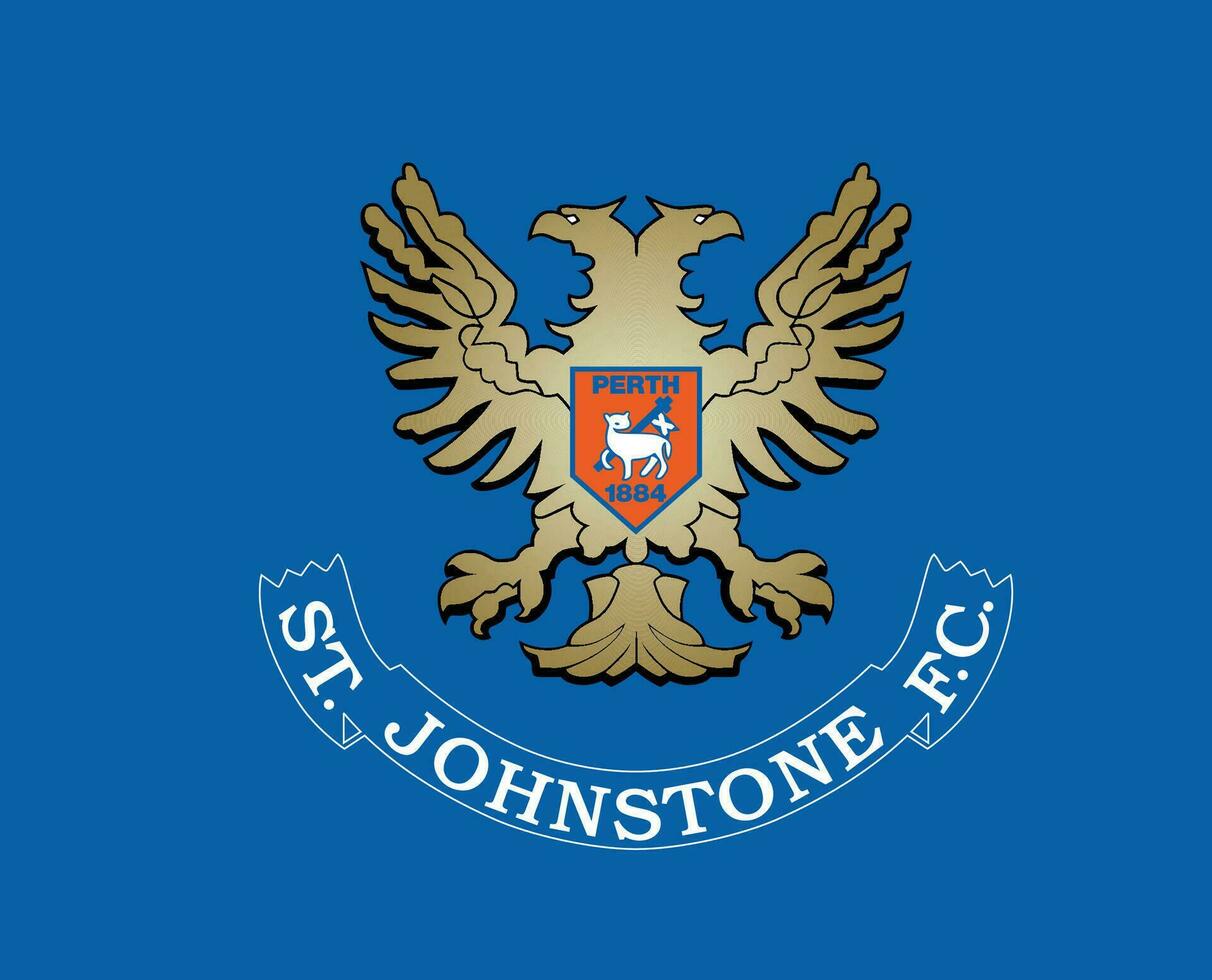 st johnstone fc klubb symbol logotyp skottland liga fotboll abstrakt design vektor illustration med blå bakgrund