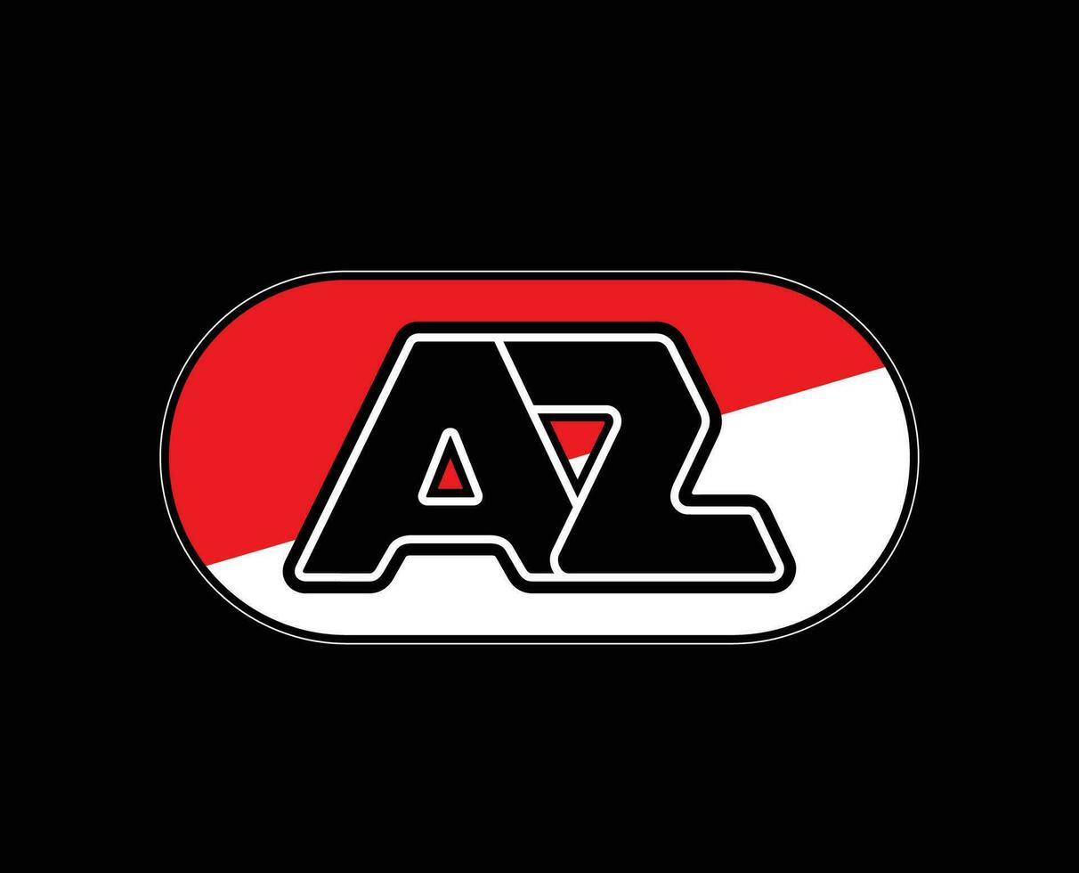 az alkmaar klubb symbol logotyp nederländerna eredivisie liga fotboll abstrakt design vektor illustration med svart bakgrund