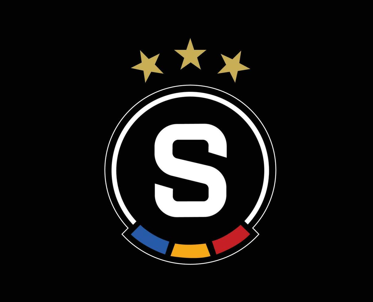 Sparta Prag Verein Logo Symbol Tschechisch Republik Liga Fußball abstrakt Design Vektor Illustration mit schwarz Hintergrund