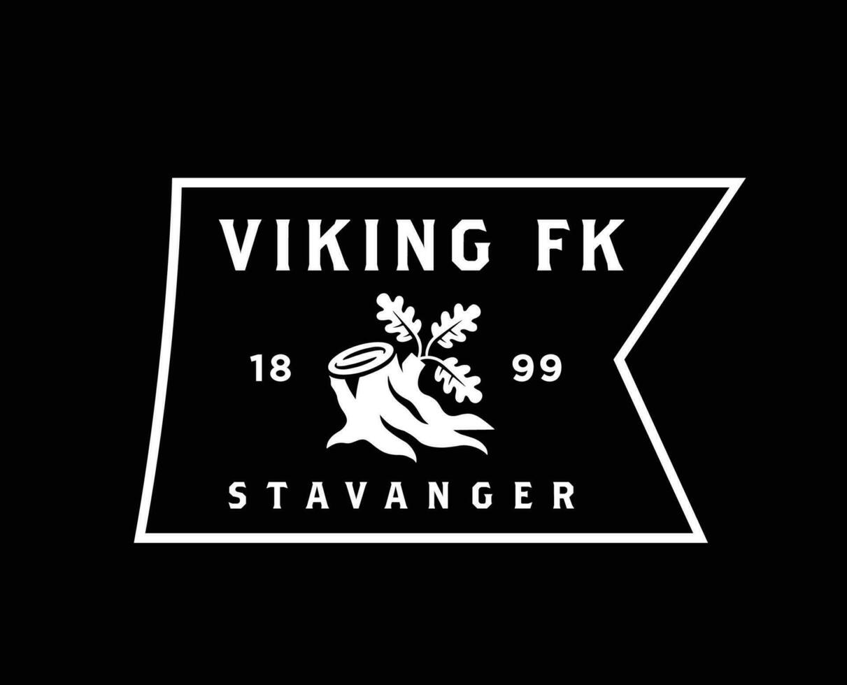 viking fk klubb symbol logotyp vit Norge liga fotboll abstrakt design vektor illustration med svart bakgrund