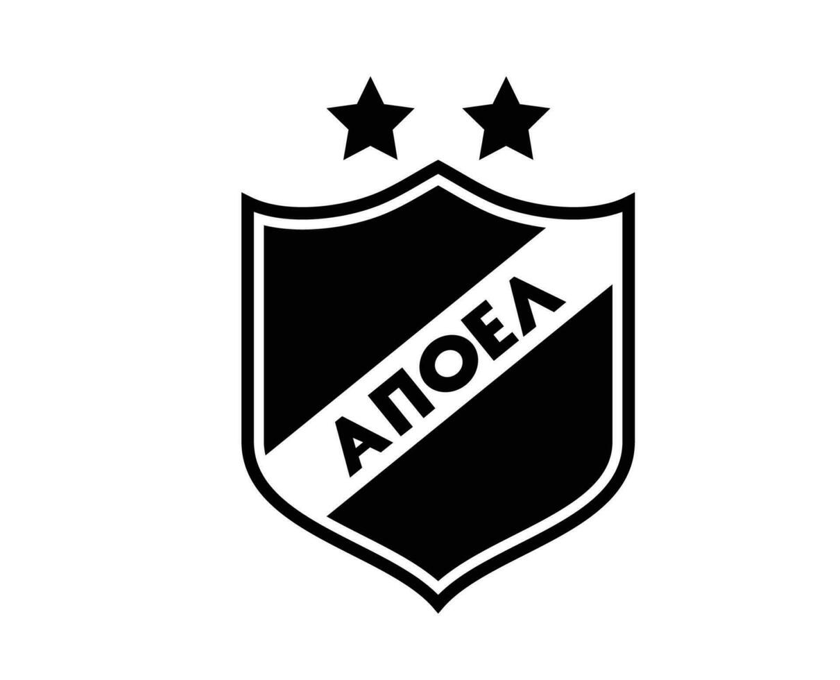 apoel nikosia klubb symbol logotyp svart cypern liga fotboll abstrakt design vektor illustration