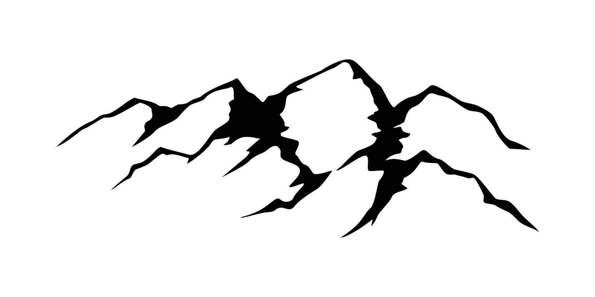 Berge Silhouette Design. Abenteuer Logo, Zeichen und Symbol. vektor