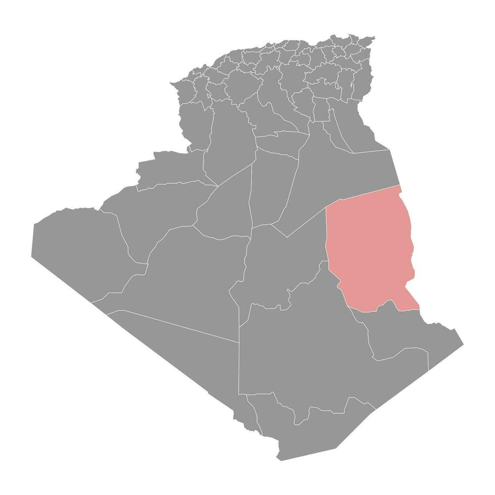 illizi Provinz Karte, administrative Aufteilung von Algerien. vektor