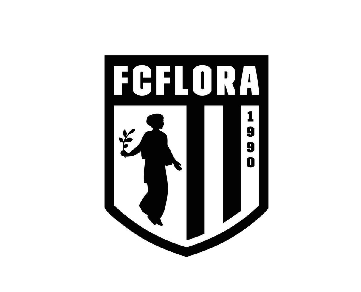 flora tallinn klubb symbol logotyp svart estland liga fotboll abstrakt design vektor illustration