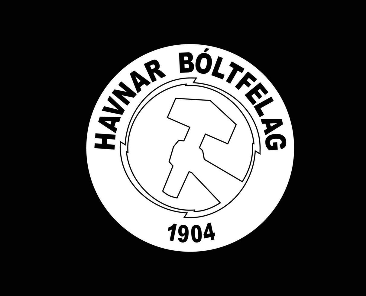 hafnar boltfelag torshavn logotyp klubb symbol vit faroe öar liga fotboll abstrakt design vektor illustration med svart bakgrund
