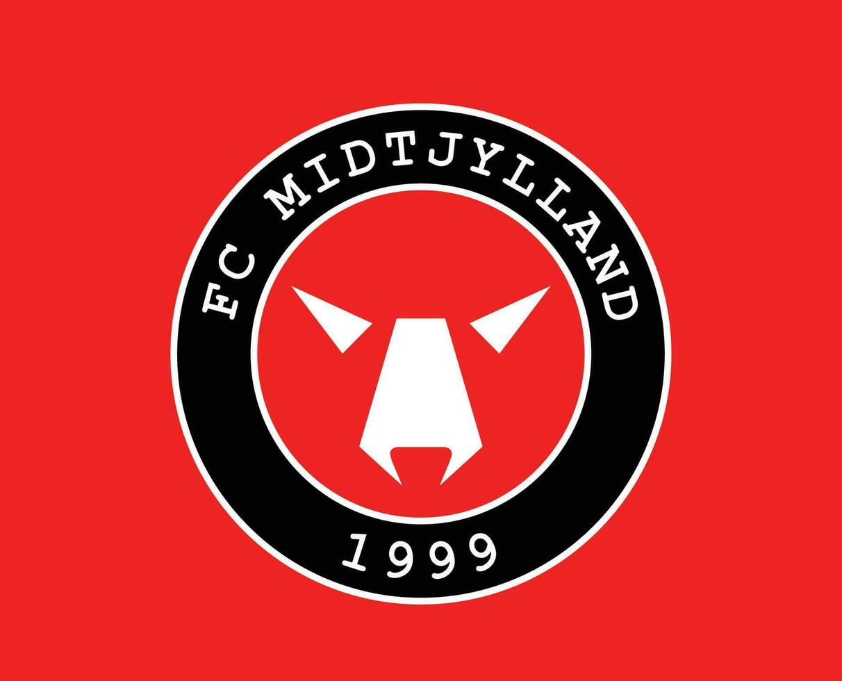 fc Mitteljütland Verein Logo Symbol Dänemark Liga Fußball abstrakt Design Vektor Illustration mit rot Hintergrund