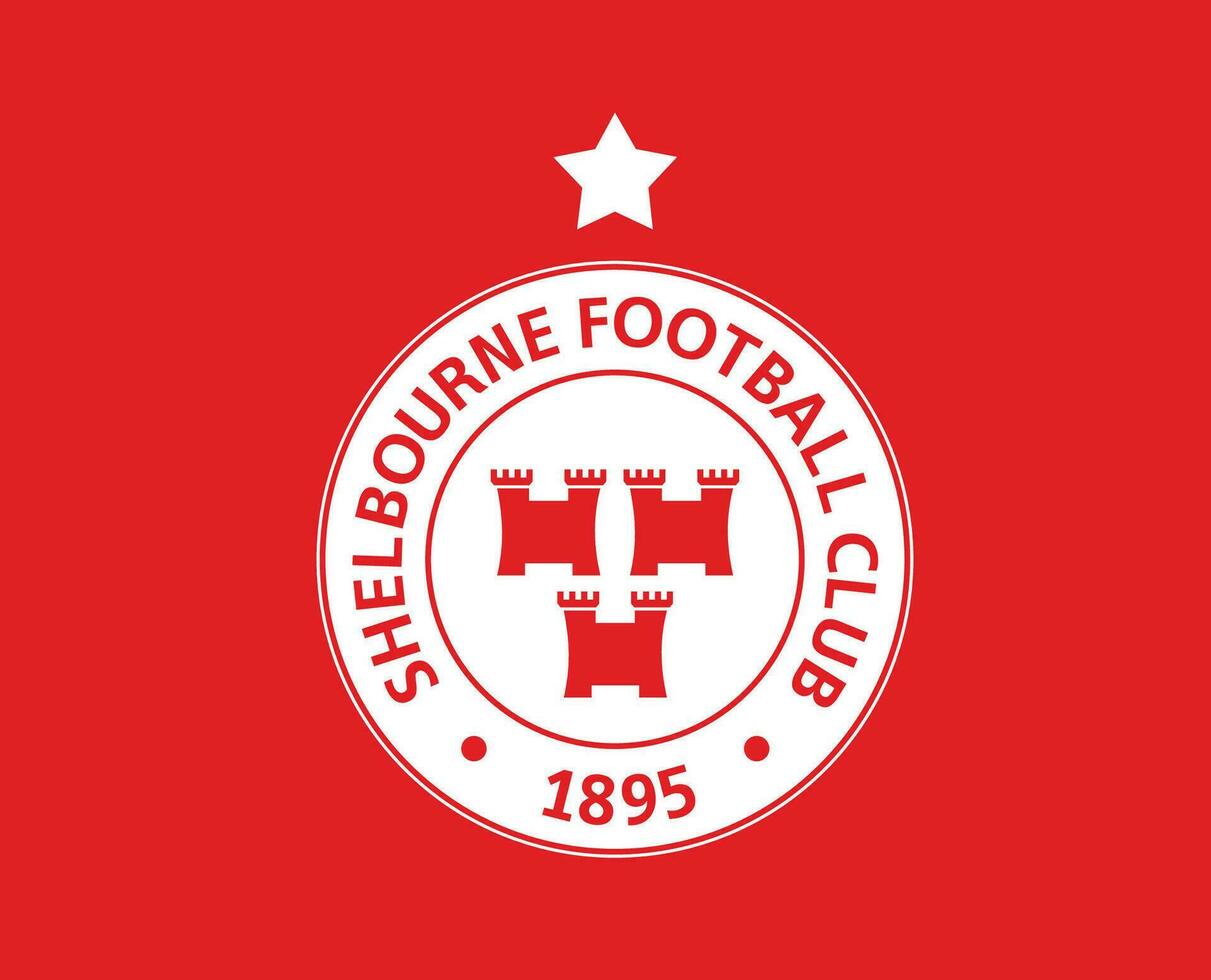 shelbourne logotyp klubb symbol irland liga fotboll abstrakt design vektor illustration med röd bakgrund