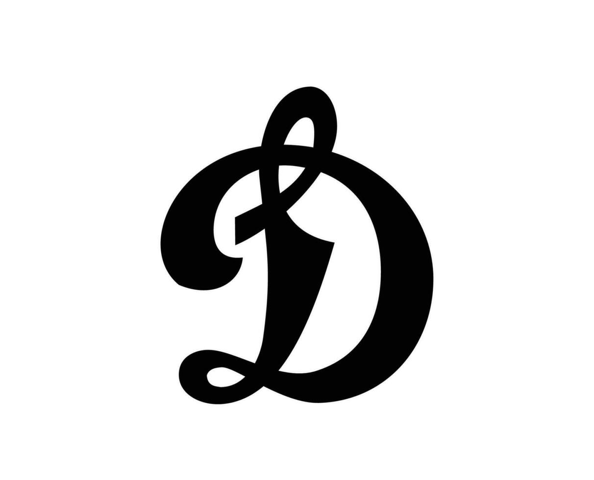 dinamo Moscou klubb symbol logotyp svart ryssland liga fotboll abstrakt design vektor illustration