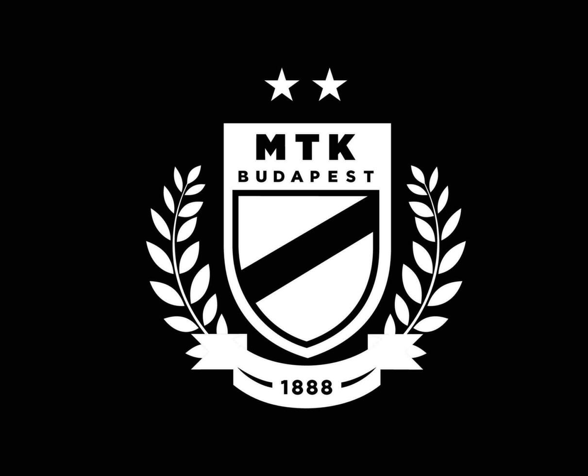 mtk budapest klubb logotyp symbol vit ungern liga fotboll abstrakt design vektor illustration med svart bakgrund