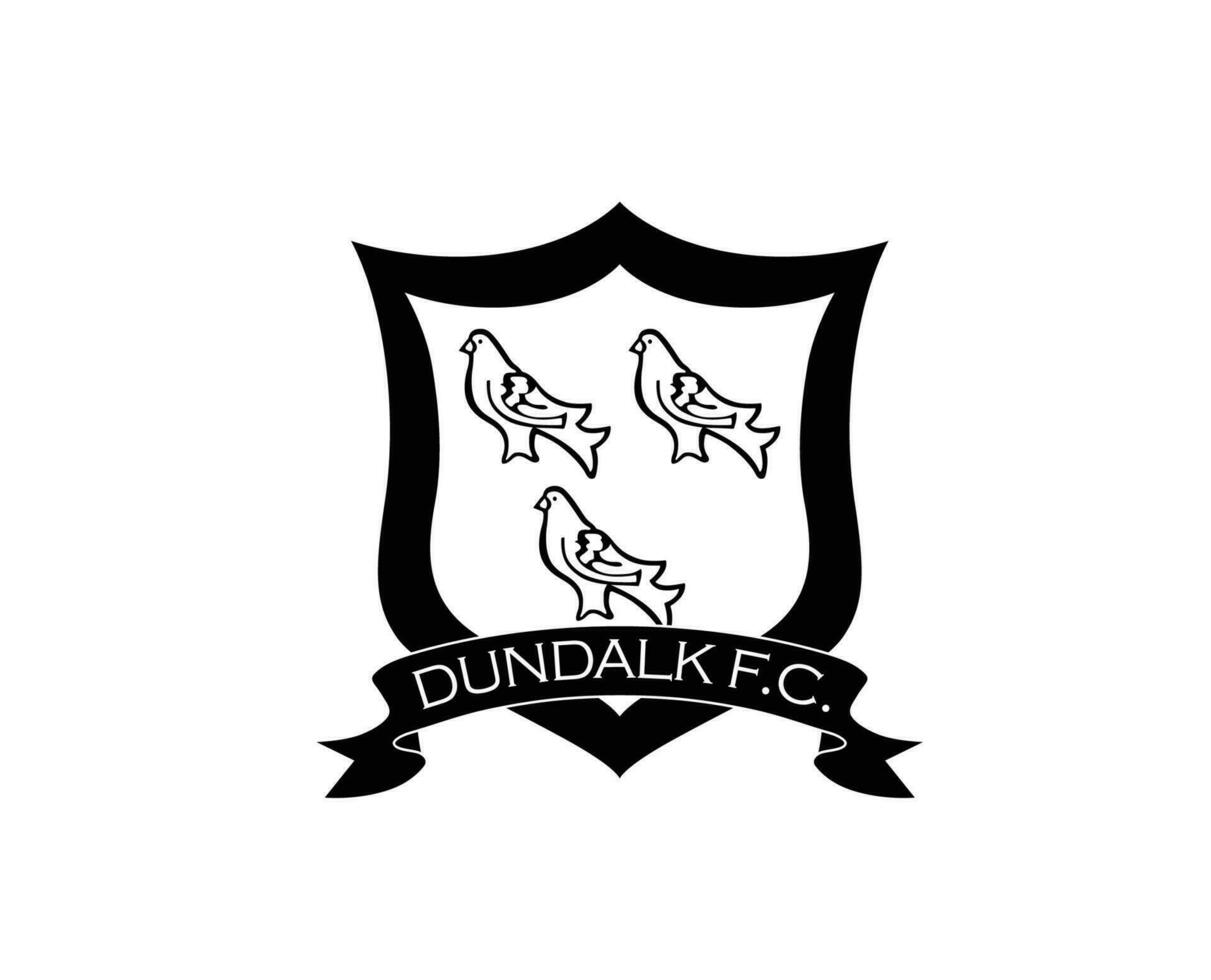 dundalk fc klubb symbol logotyp svart irland liga fotboll abstrakt design vektor illustration