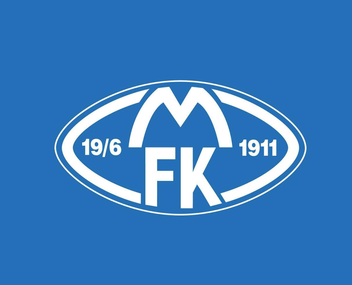 mögel fk klubb logotyp symbol Norge liga fotboll abstrakt design vektor illustration med blå bakgrund