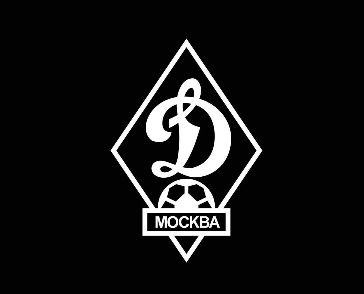 dinamo Moscou logotyp klubb symbol vit ryssland liga fotboll abstrakt design vektor illustration med svart bakgrund