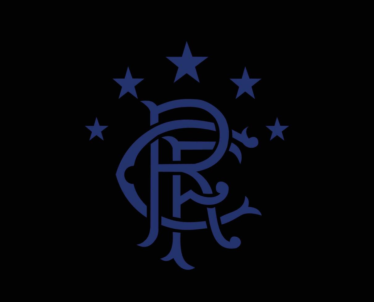 glasgow rangers symbol klubb logotyp skottland liga fotboll abstrakt design vektor illustration med svart bakgrund